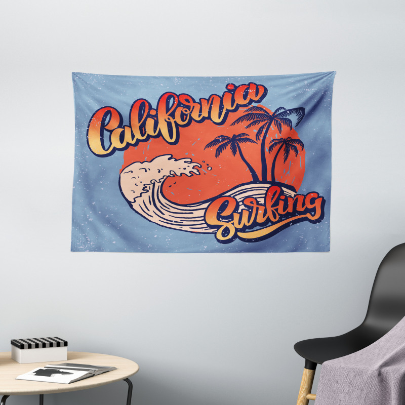 California Surfing Wide Tapestry