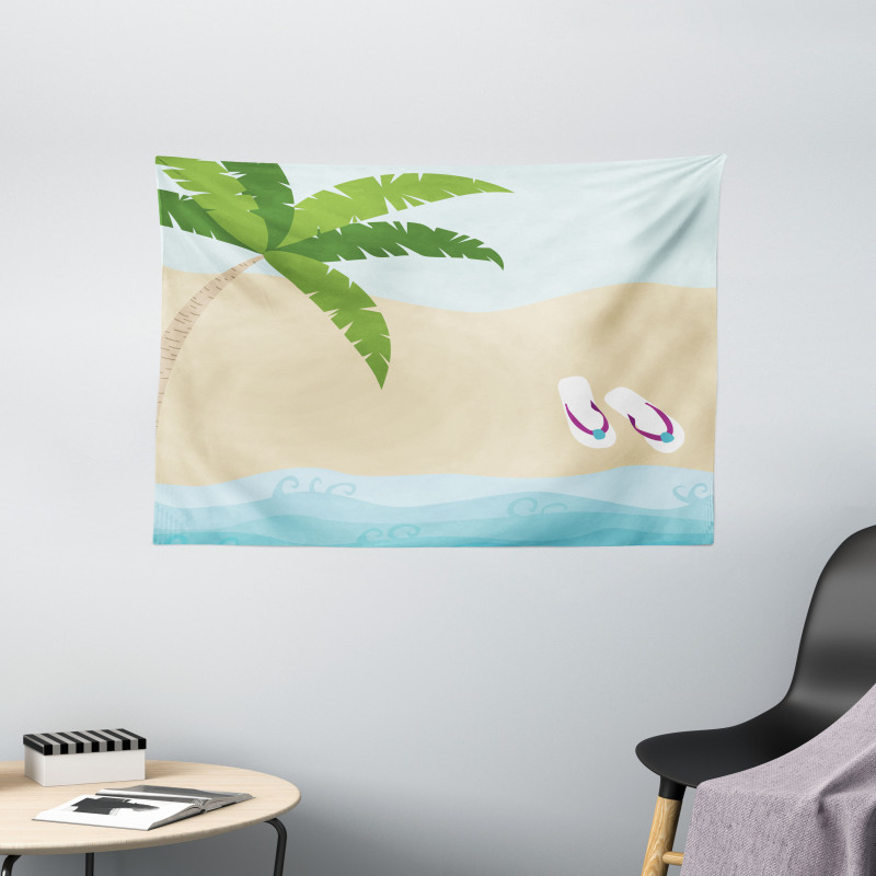 Flip Flops on Coast Wide Tapestry