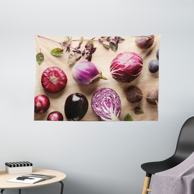 Vegetables and Figs Wide Tapestry