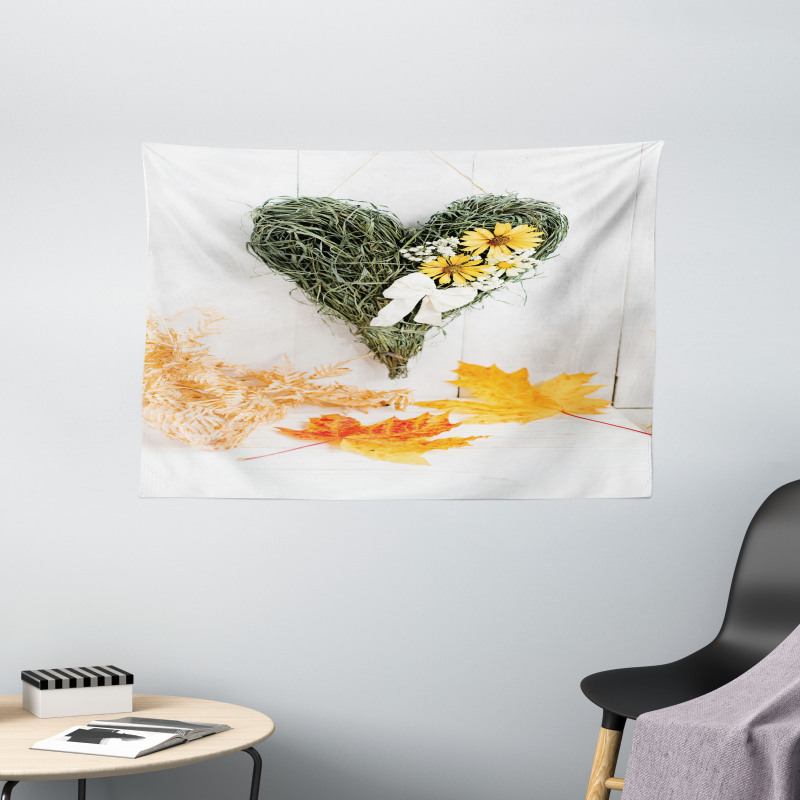 Dried Botany Heart Wide Tapestry