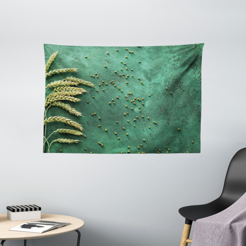 Agriculture Art Wheat Wide Tapestry