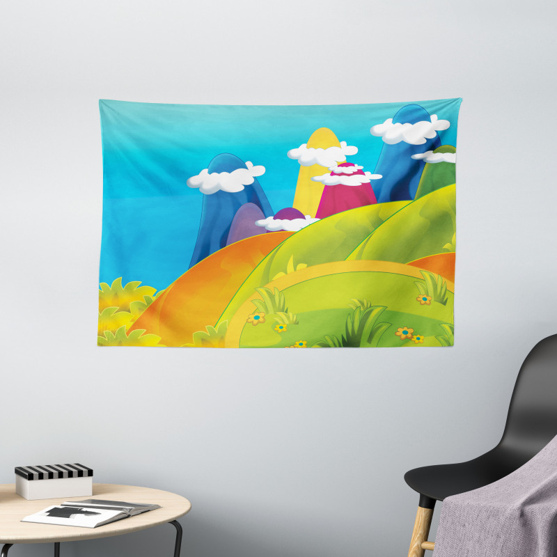 Dreamy Mountains Wide Tapestry