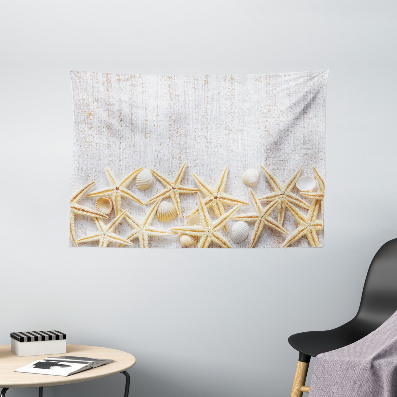 Sea Shells on Timber Wide Tapestry