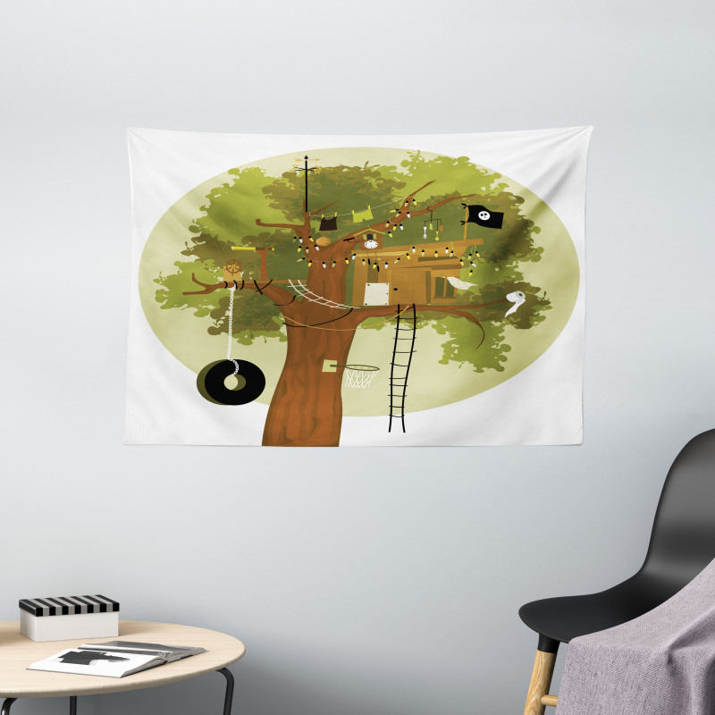 Childhood Dream Home Wide Tapestry