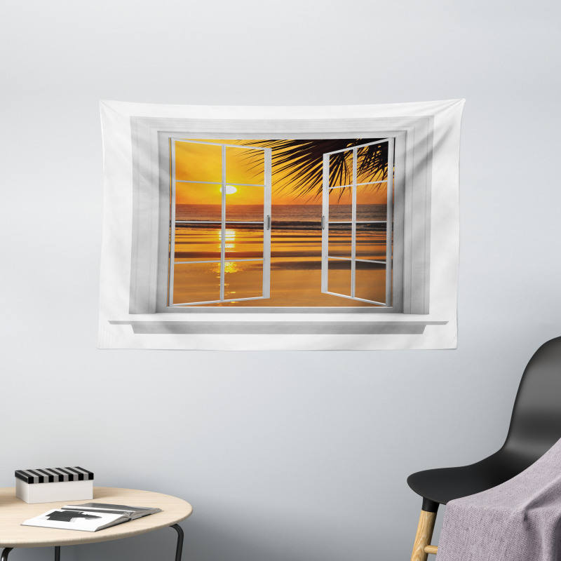 Ocean Sunset View Sky Wide Tapestry