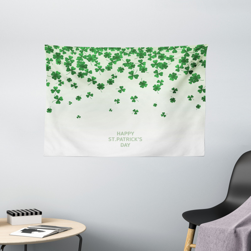 Happy St Patrick's Day Luck Wide Tapestry