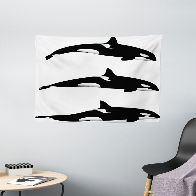 Orca Killer Whales Wide Tapestry
