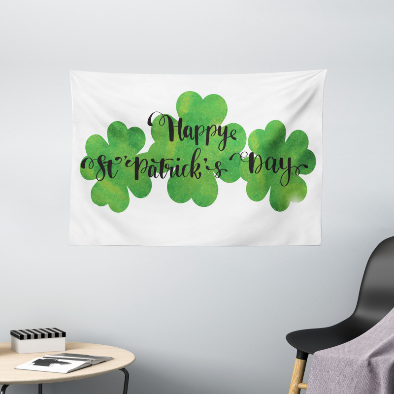 Cursive St Patrick's Day Wide Tapestry