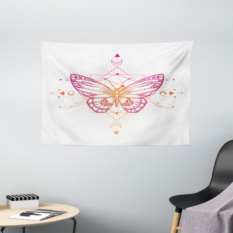 Butterfly Boho Art Wide Tapestry