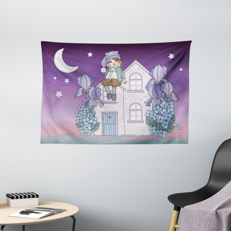 Nursery Dwarf Sits on House Wide Tapestry