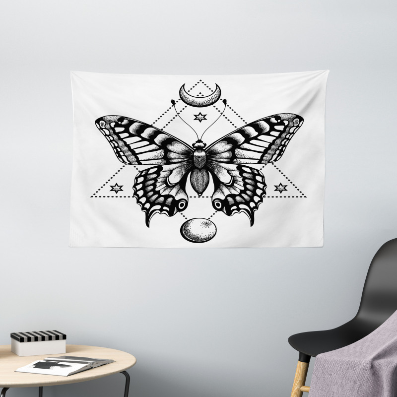 Mystical Butterfly Wide Tapestry