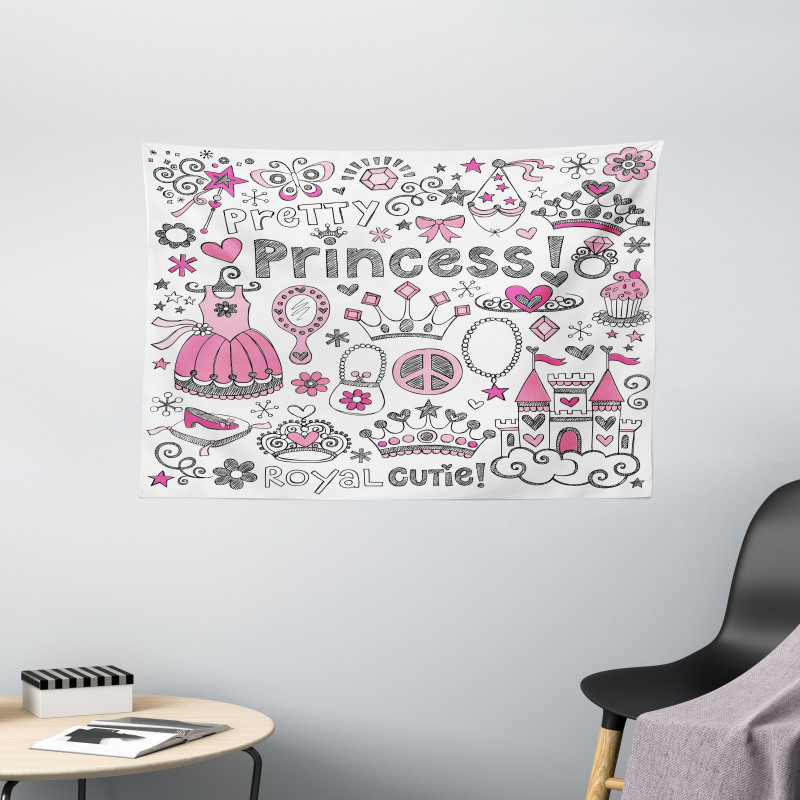 Fairy Tale Princess Tiara Wide Tapestry