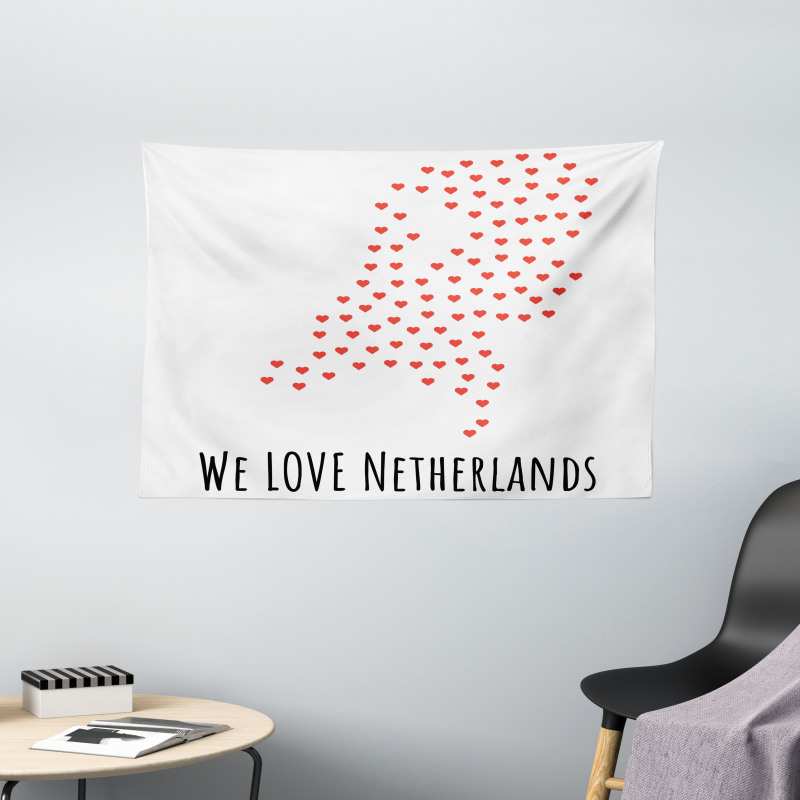 Love Netherlands Wording Wide Tapestry