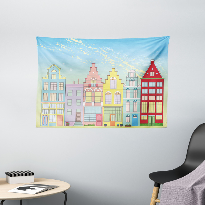 Vibrant Houses in Holland Wide Tapestry