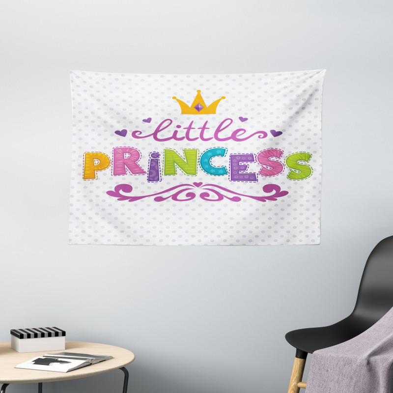 Little Princess Words Wide Tapestry