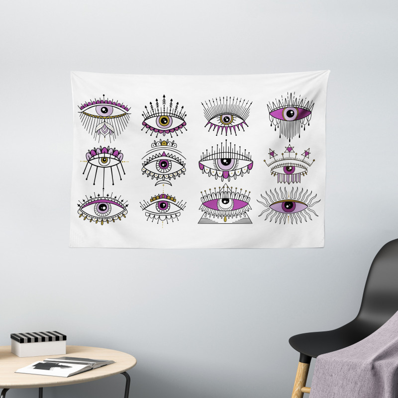 Evil Seeing Eye Sign Wide Tapestry