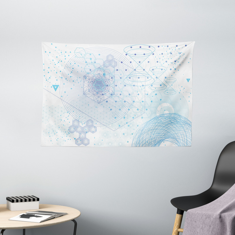 Geometric Science Motifs Wide Tapestry