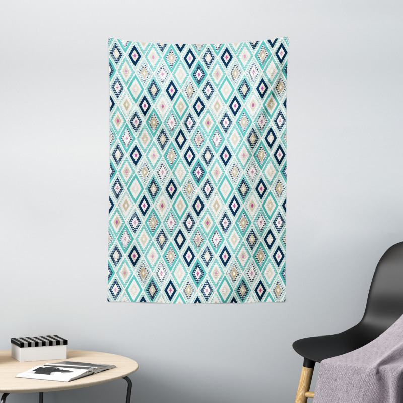Dots Rhombus Diamond Tapestry