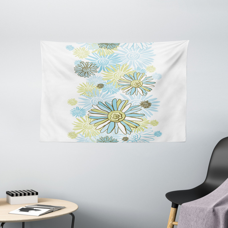 Chamomiles Wild Flower Wide Tapestry