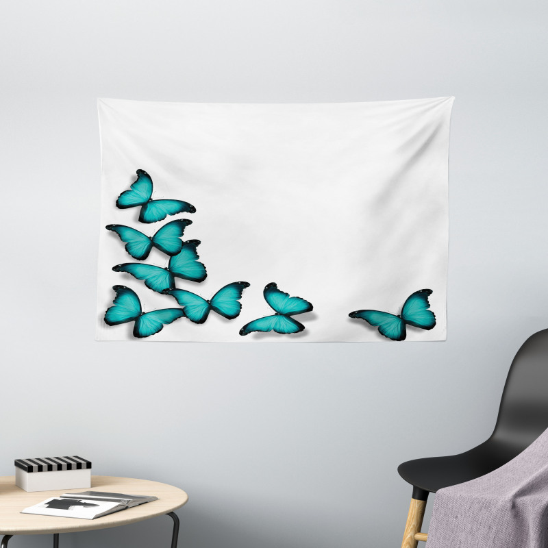 Sunny Butterflies Morphs Wide Tapestry