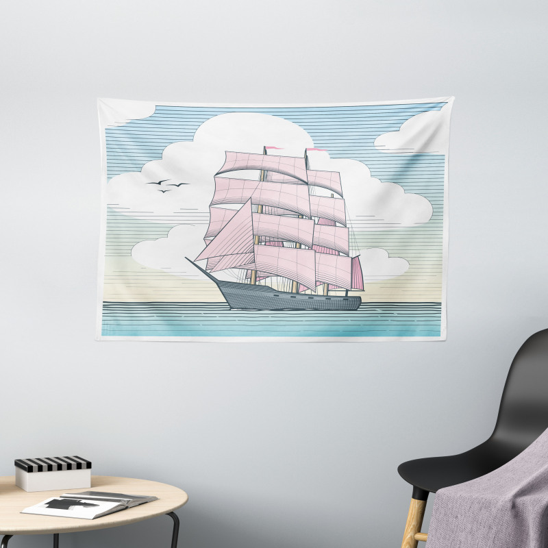 Dreamy Windjammer Wide Tapestry