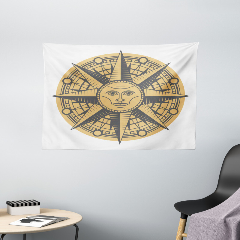 Sun Compass Art Wide Tapestry