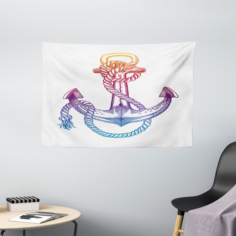 Ombre Anchor Rope Wide Tapestry