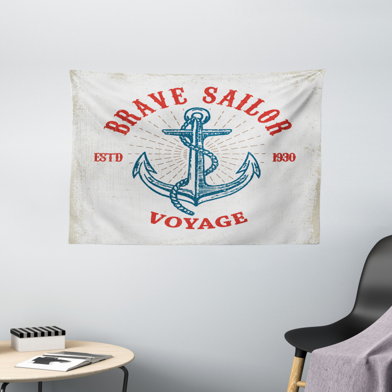 Voyage Anchor Art Wide Tapestry