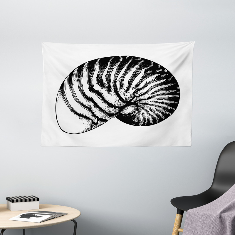 Vintage Sea Shell Wide Tapestry