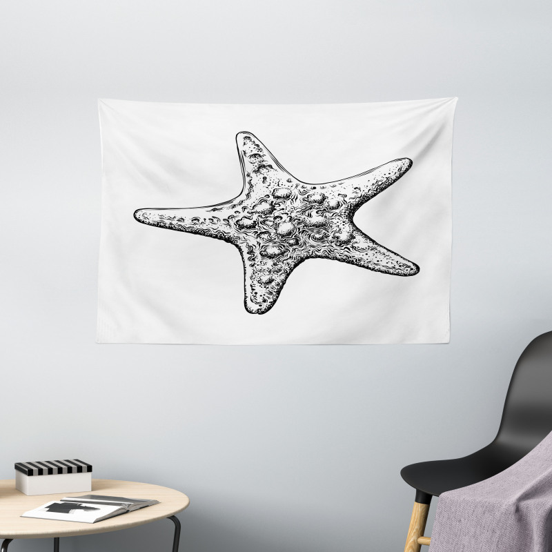 Starfish Sketch Wide Tapestry