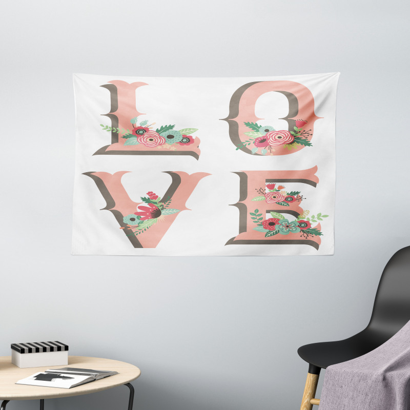 Big Love Lettering Wide Tapestry