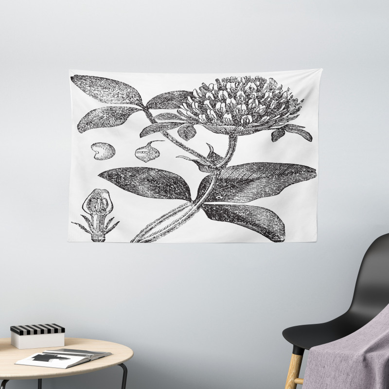 Nostalgic Flower Art Wide Tapestry