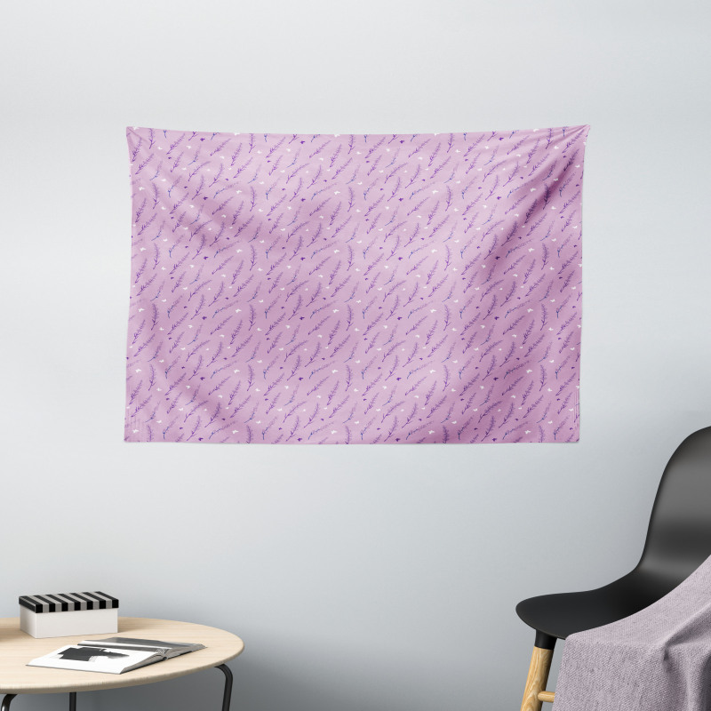 Lavender Butterflies Wide Tapestry