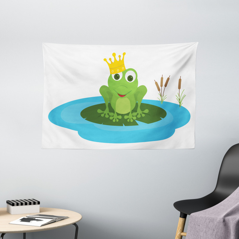 Prince Animal Big Leaf Pond Wide Tapestry