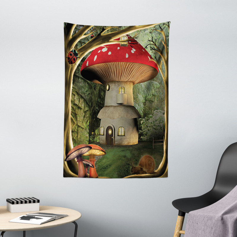 Mushroom Magic Forest Tapestry