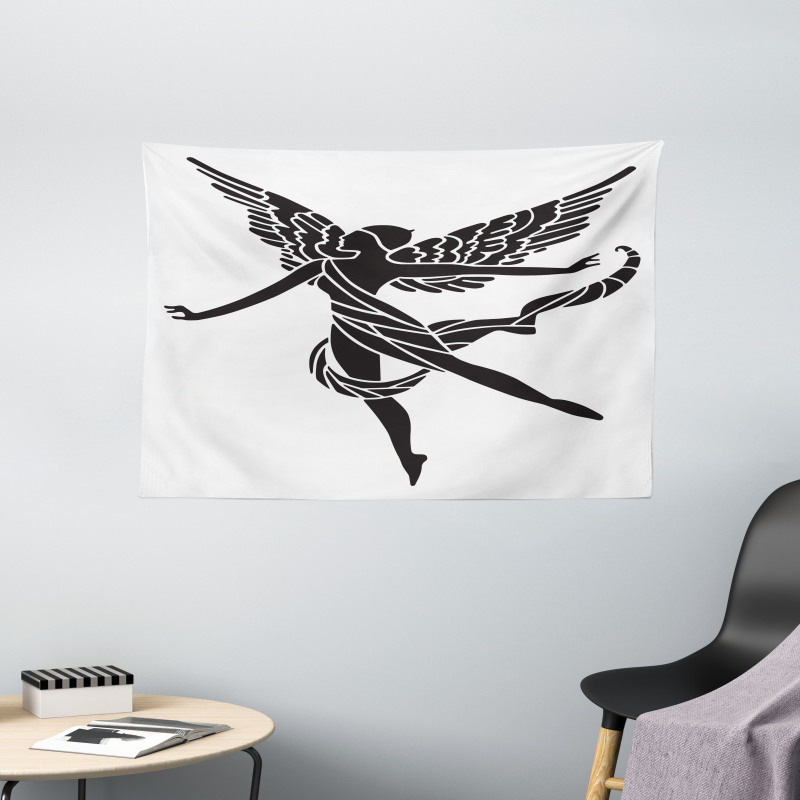 Woman with Wings Wide Tapestry
