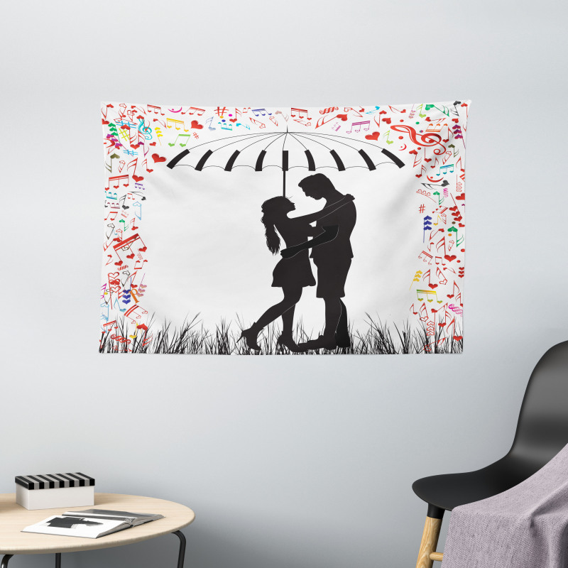 Young Romantic Couple Wide Tapestry