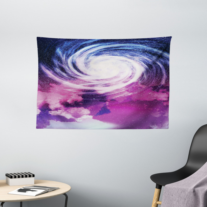 Cosmic Swirling Pattern Wide Tapestry