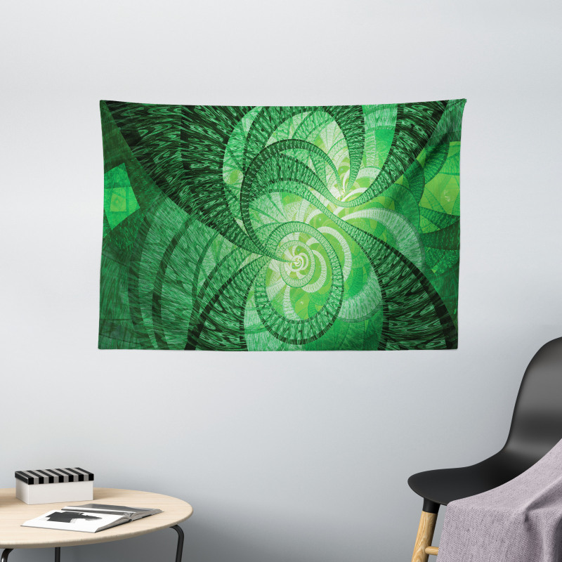 Abstract Swirling Spirals Wide Tapestry