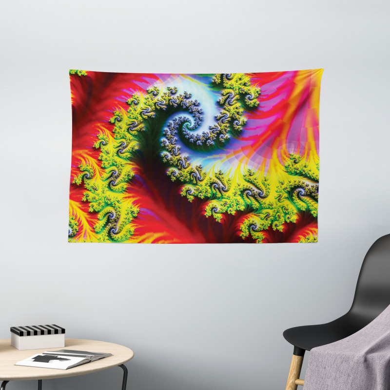 Abstract Fantasy Psychedelic Wide Tapestry