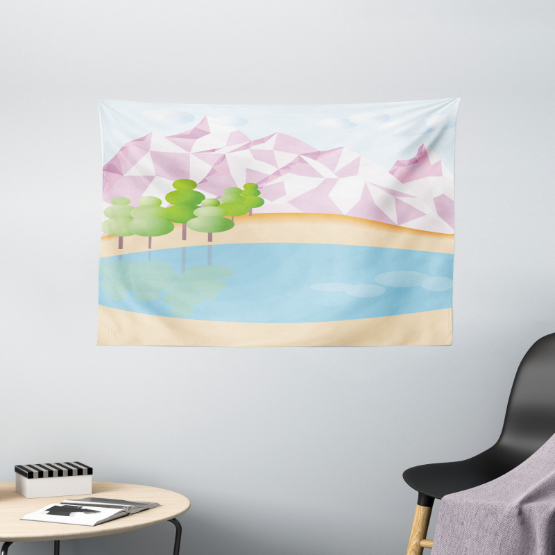 Polygonal Mountain Wide Tapestry