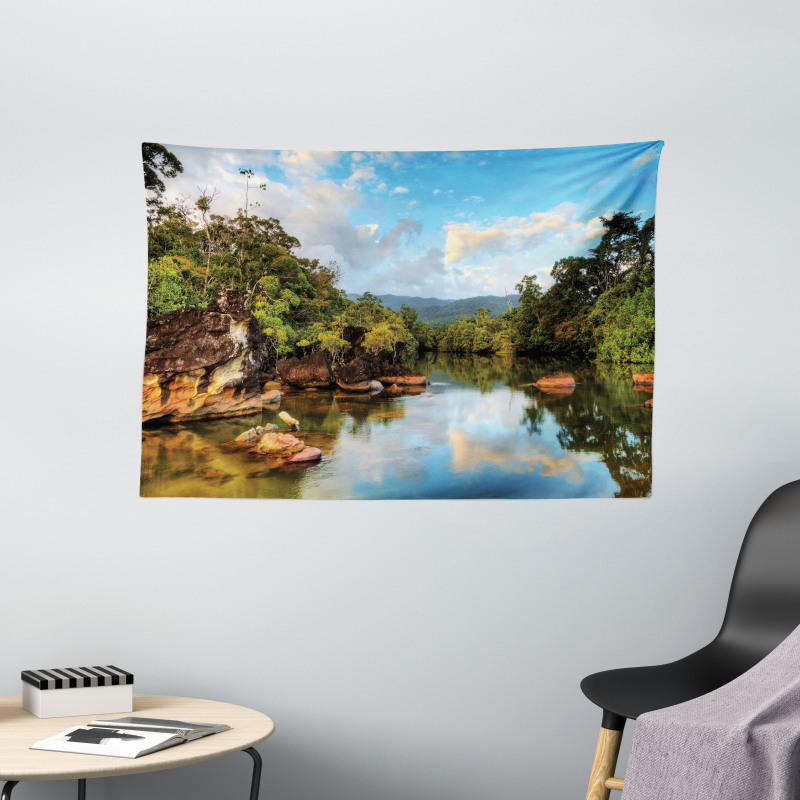 View of Jungle River Wide Tapestry