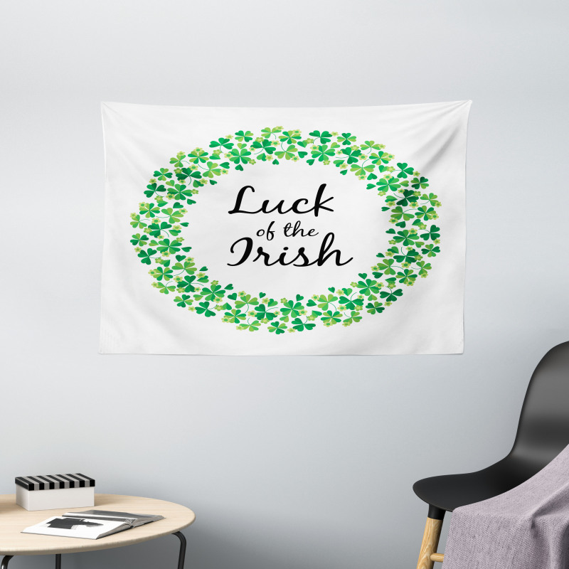 Clover Wreath Wide Tapestry