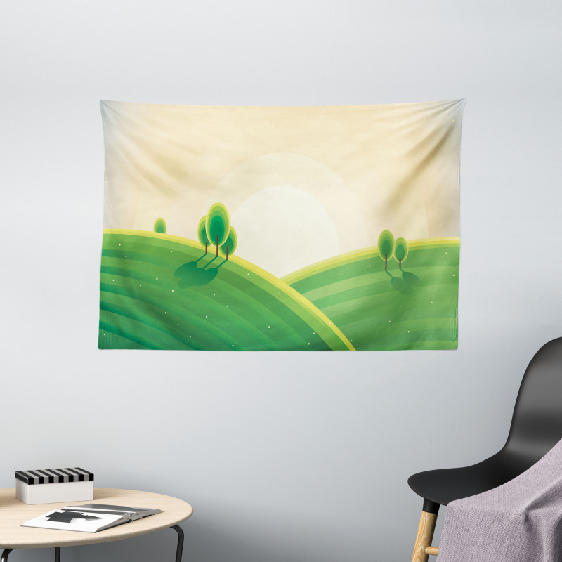 Rural Landscape Hills Wide Tapestry