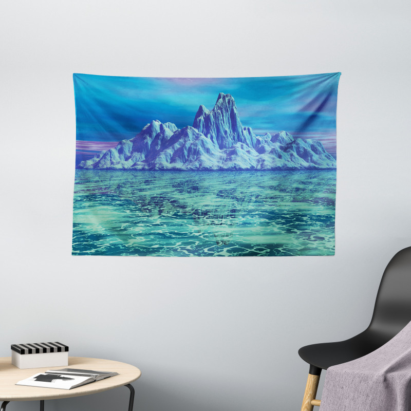 Arctic Landscape Scene Wide Tapestry