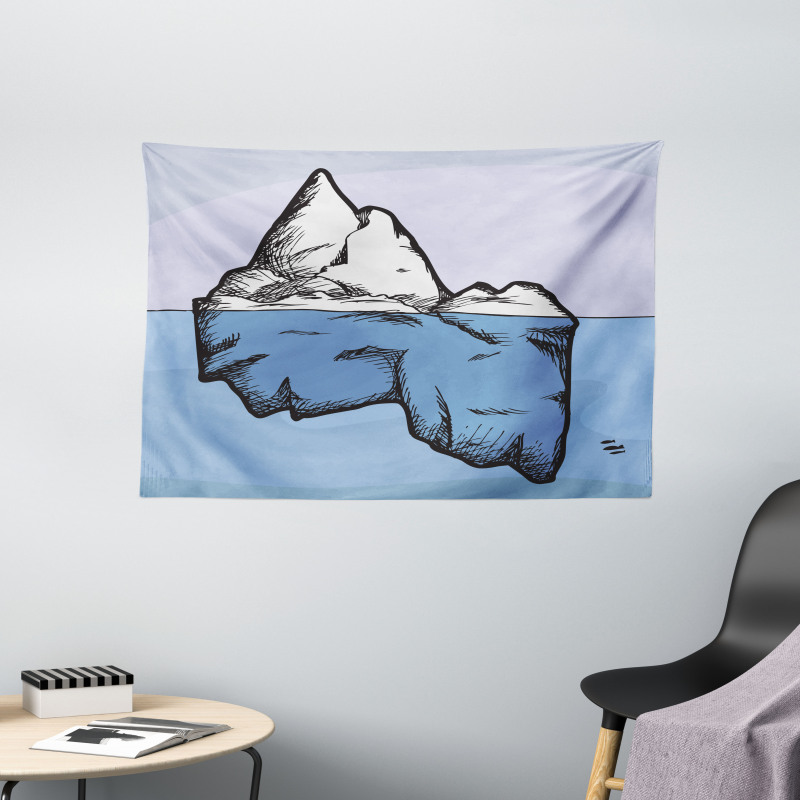 Ice Below and Above Water Wide Tapestry