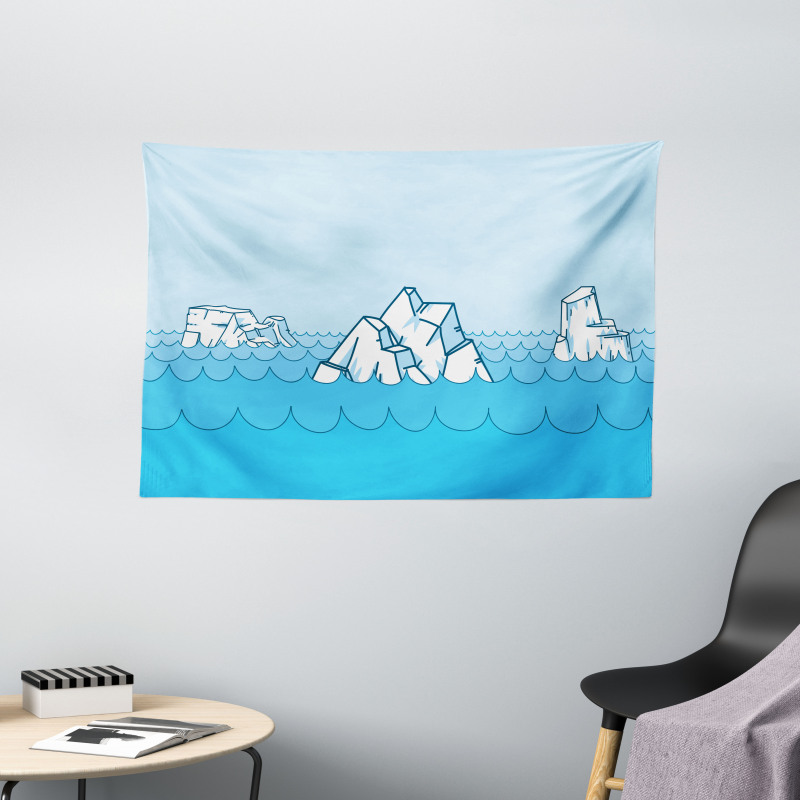 Frosty Elements Floating Wide Tapestry