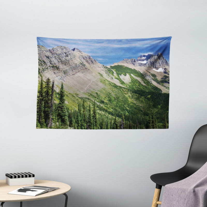 High Mountains and Forest Wide Tapestry