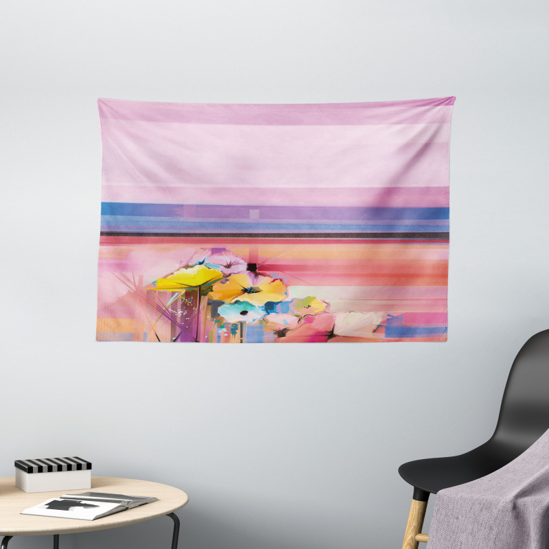 Abstract Fine Artwork Wide Tapestry