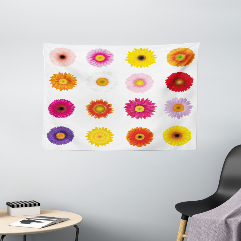 Colorful Petals Love Wide Tapestry